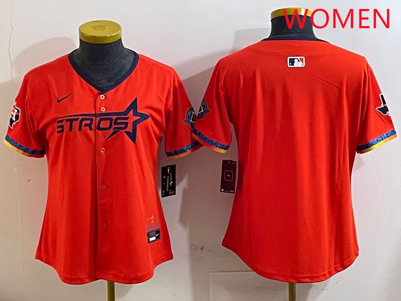 Women Houston Astros Blank Orange Fourth generation Joint Name 2025 Nike MLB Jersey style 1